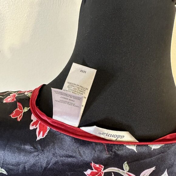 Adonna Womens Black and Red Floral Lightweight Robe Size Medium - Picture 3 of 11